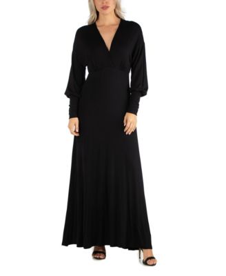 24seven Comfort Apparel Women S Formal Long Sleeve Maxi Dress Reviews Dresses Women Macy S