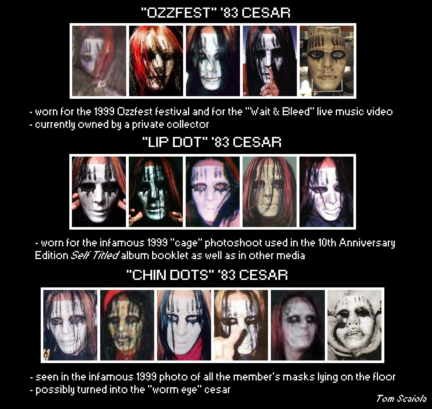 Evolution of Joey's '83 Cesar masks - Slipknot History