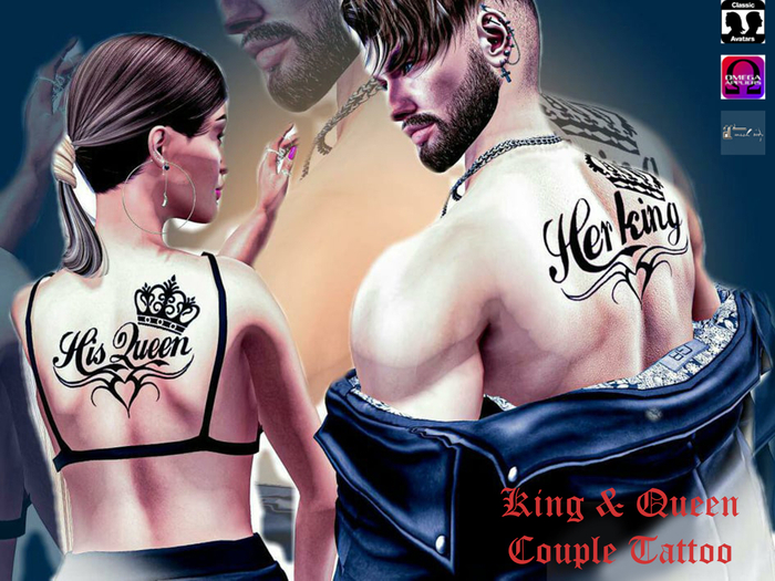Second Life Marketplace - [Sm] ~ Her King & His Queen Couple Tattoo 525_x_700_jpg