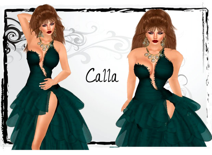 Second Life Marketplace Renee S Boutique Holidays Formal Dress Calla Emerald