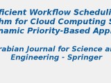 Efficient Workflow Scheduling Algorithm For Cloud S Logix