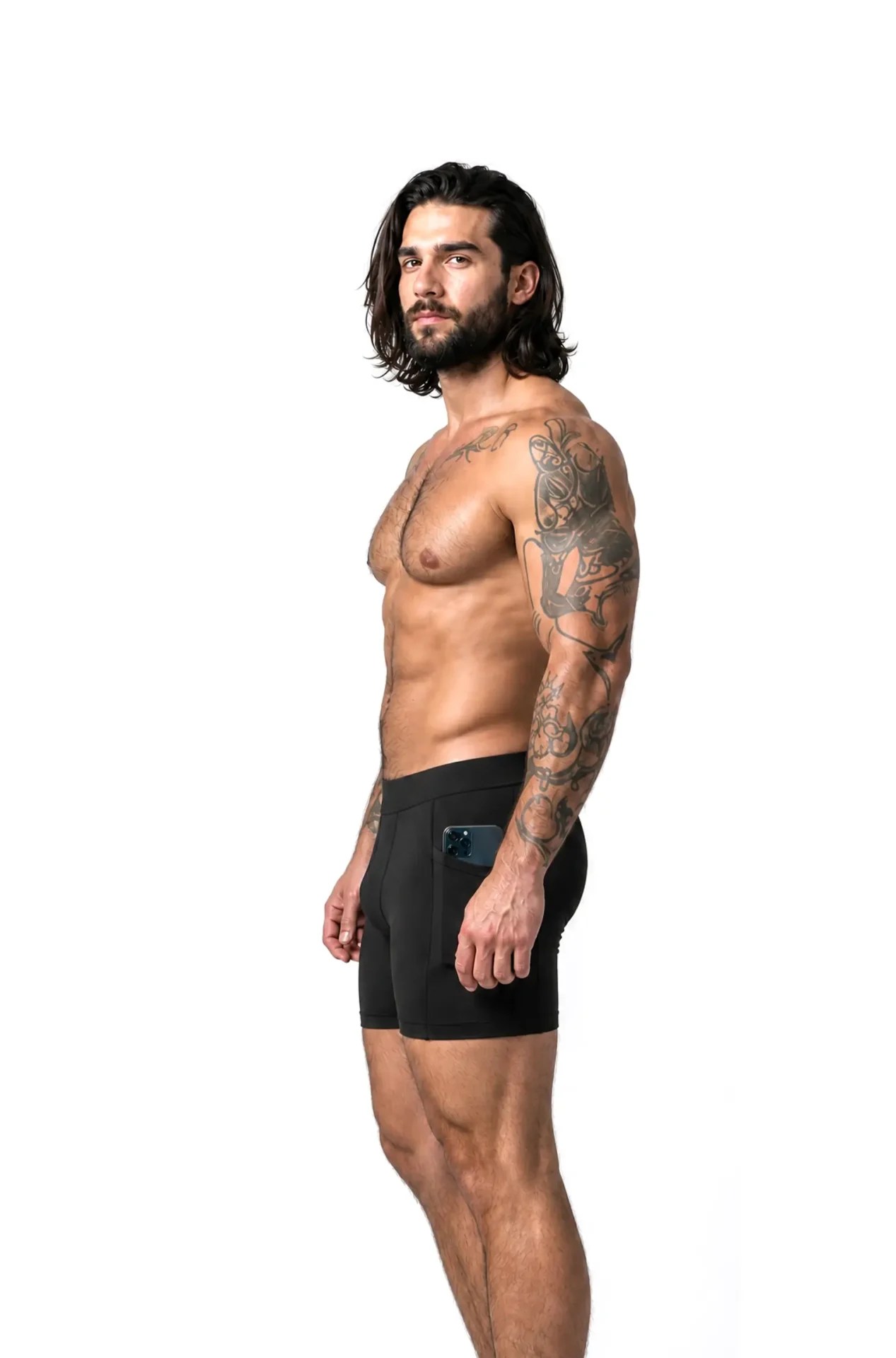 BLACK BAMBOO BOXER BRIEFS