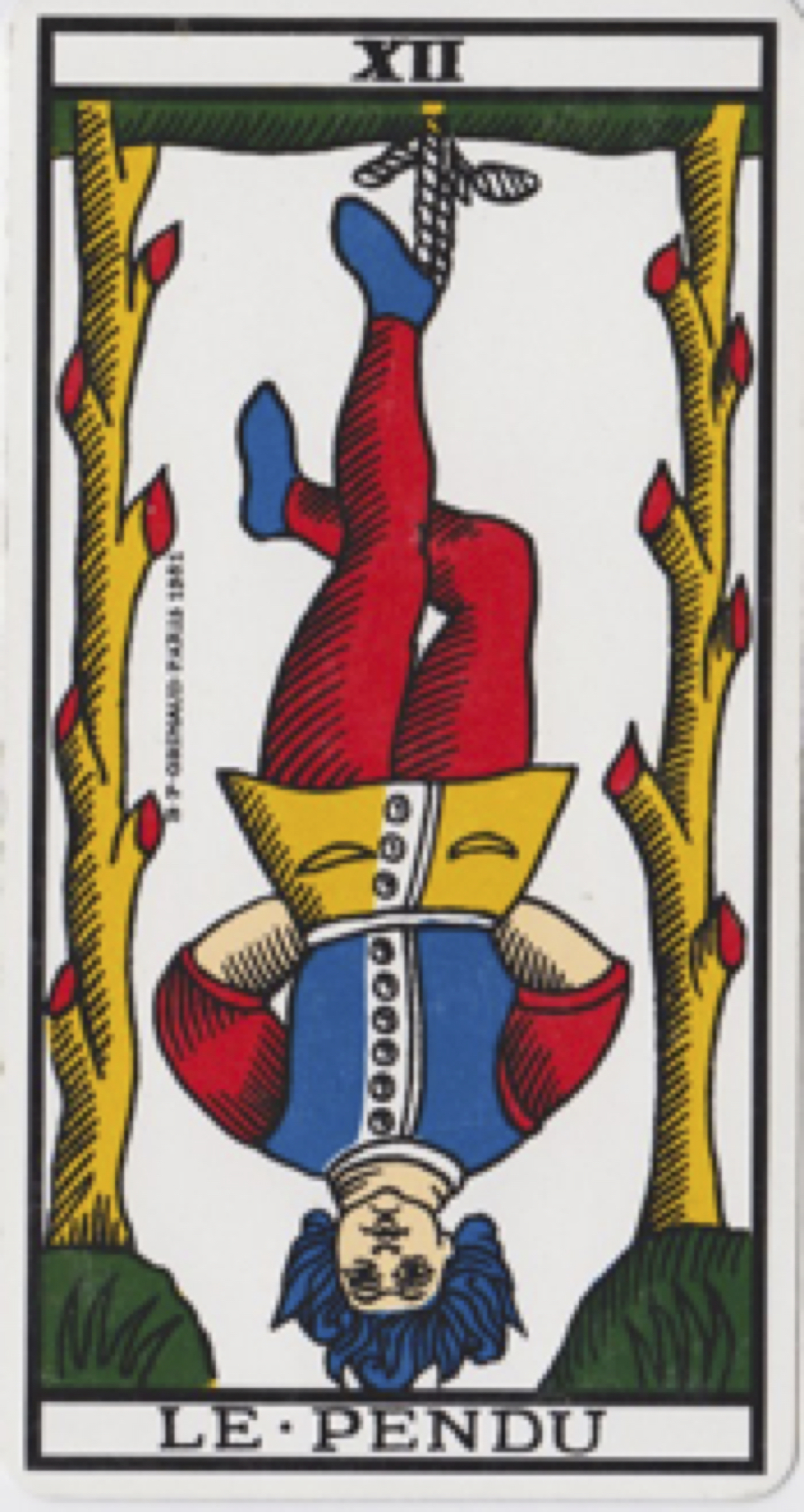 It is used in game playing as well as in divination. Card Xii The Hanged Man Le Pendu Small Cabin In The Woods