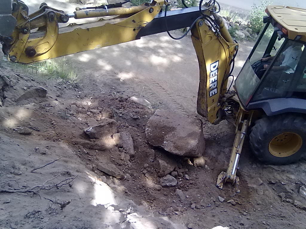One of several large boulders