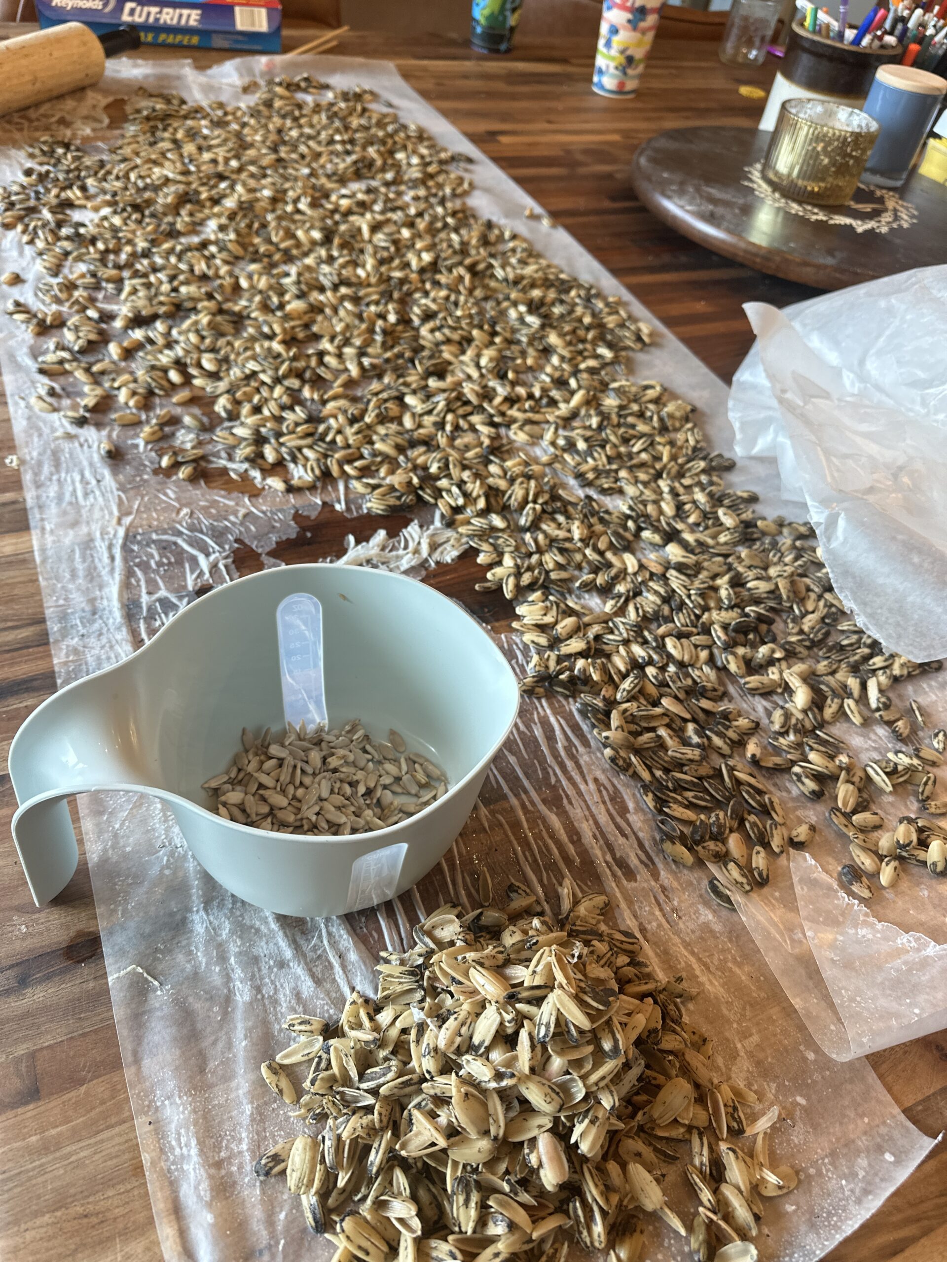 roasting sunflower seeds