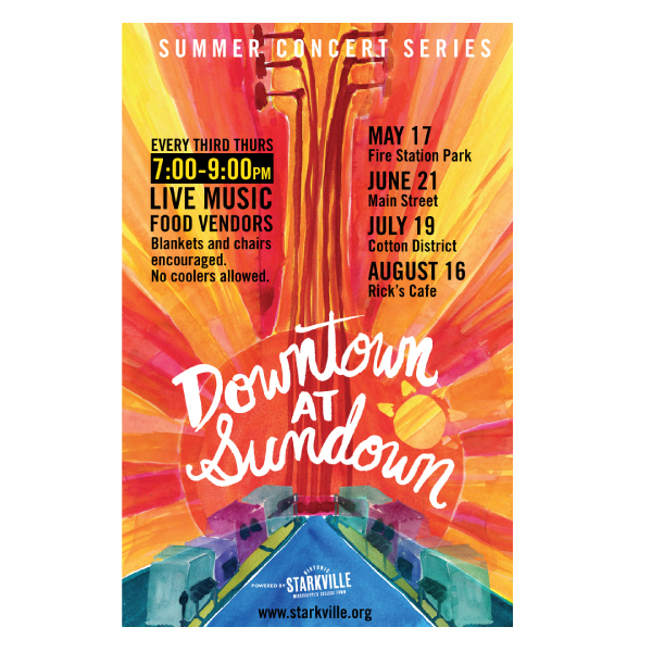 Downtown at Sundown: Starkville, MS