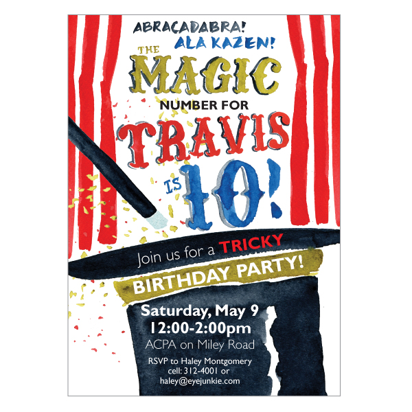Magic themed Birthday Invitation