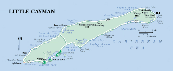 Little Cayman Island Map.