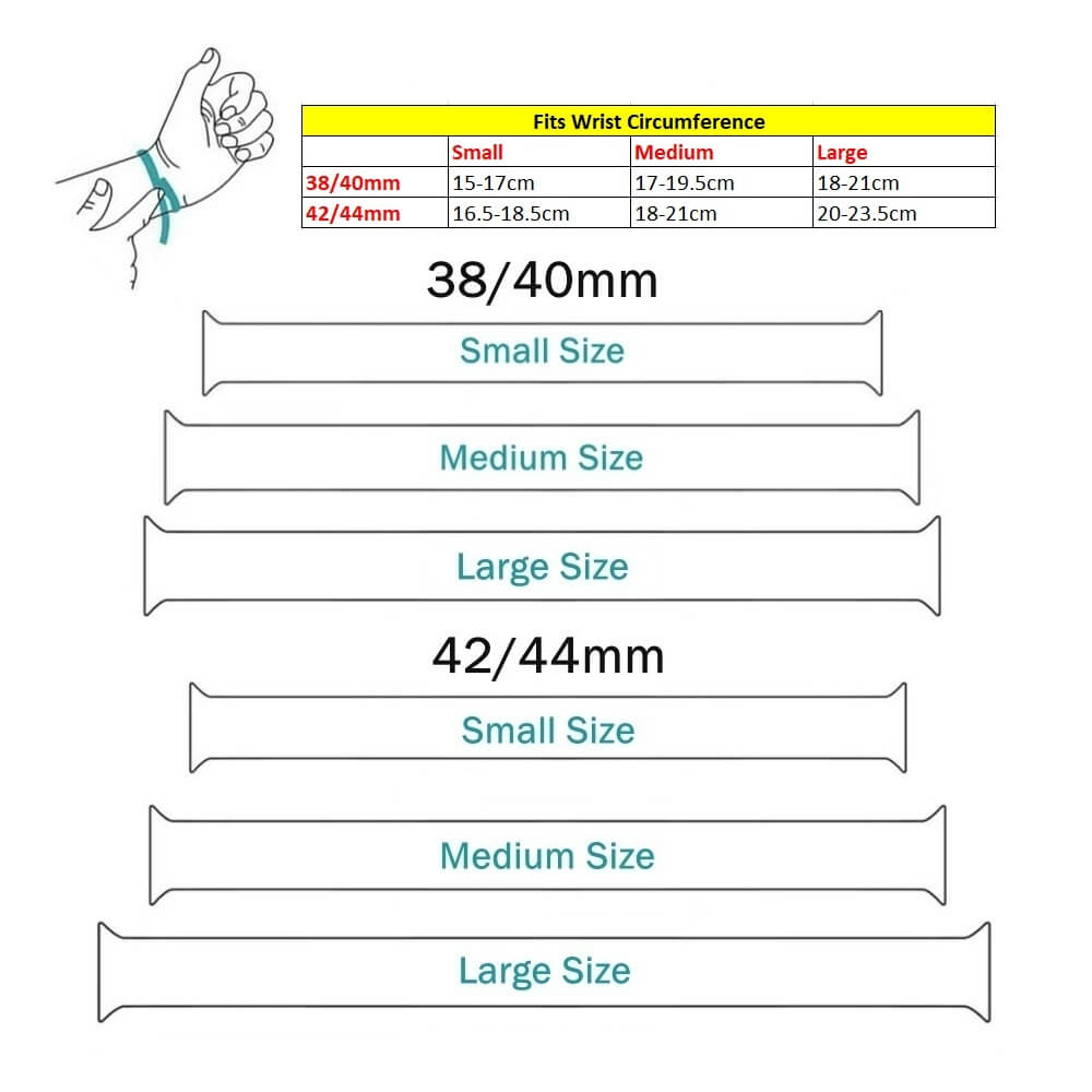 Apple watch band size chart printable