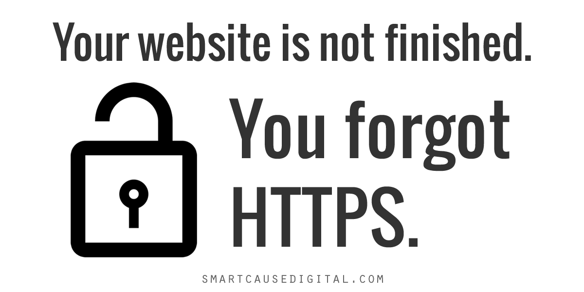 your nonprofit website is not finished. you forgot https.