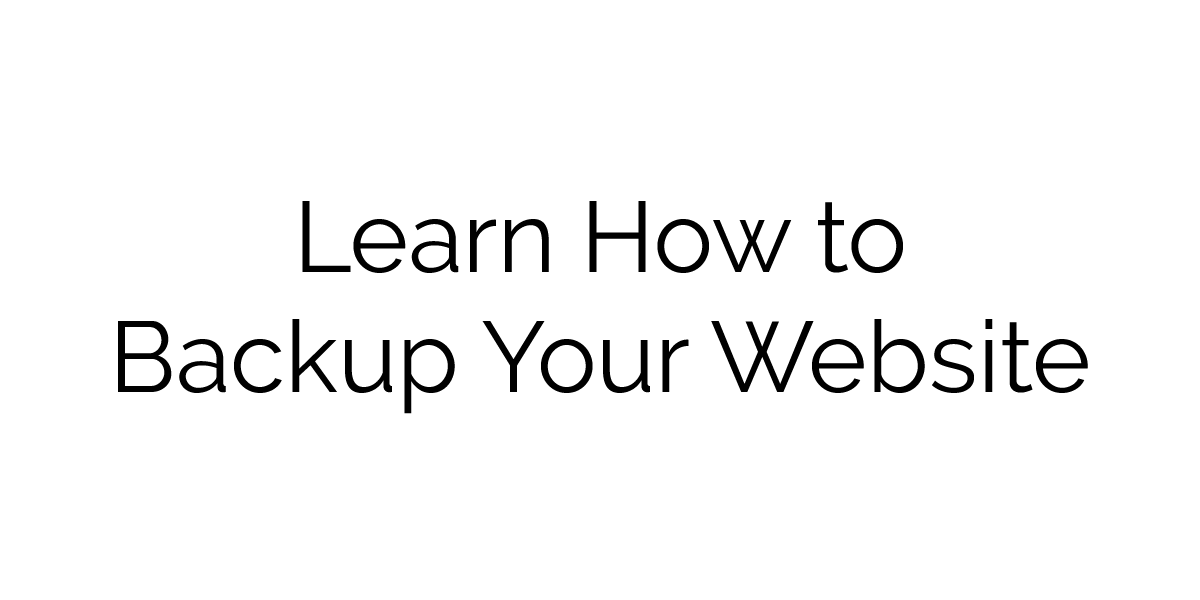 Learn how to backup your website