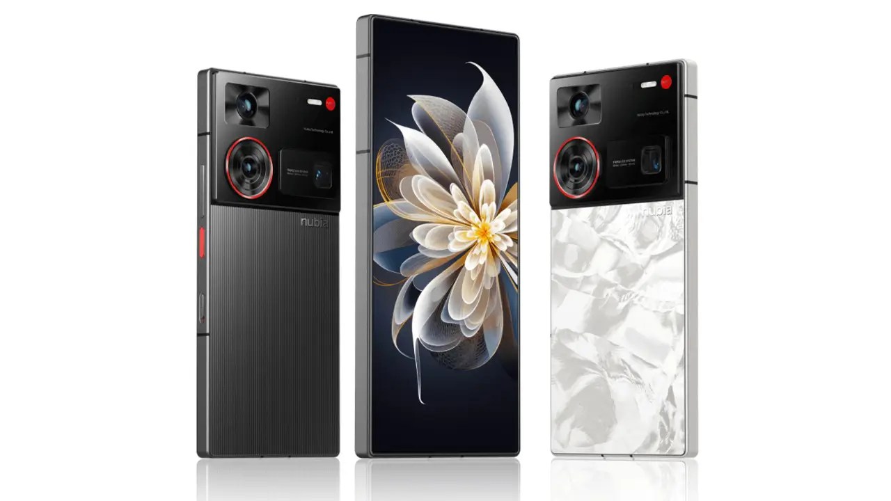 ZTE Nubia Z60 Ultra lineup in black and white finishes with ultra-clear display and camera module
