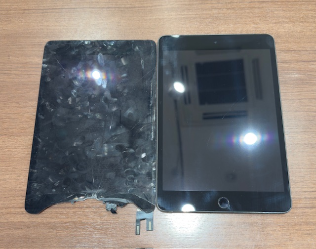 京田辺市花住坂よりiPadmini5のフロントパネルの交換修理