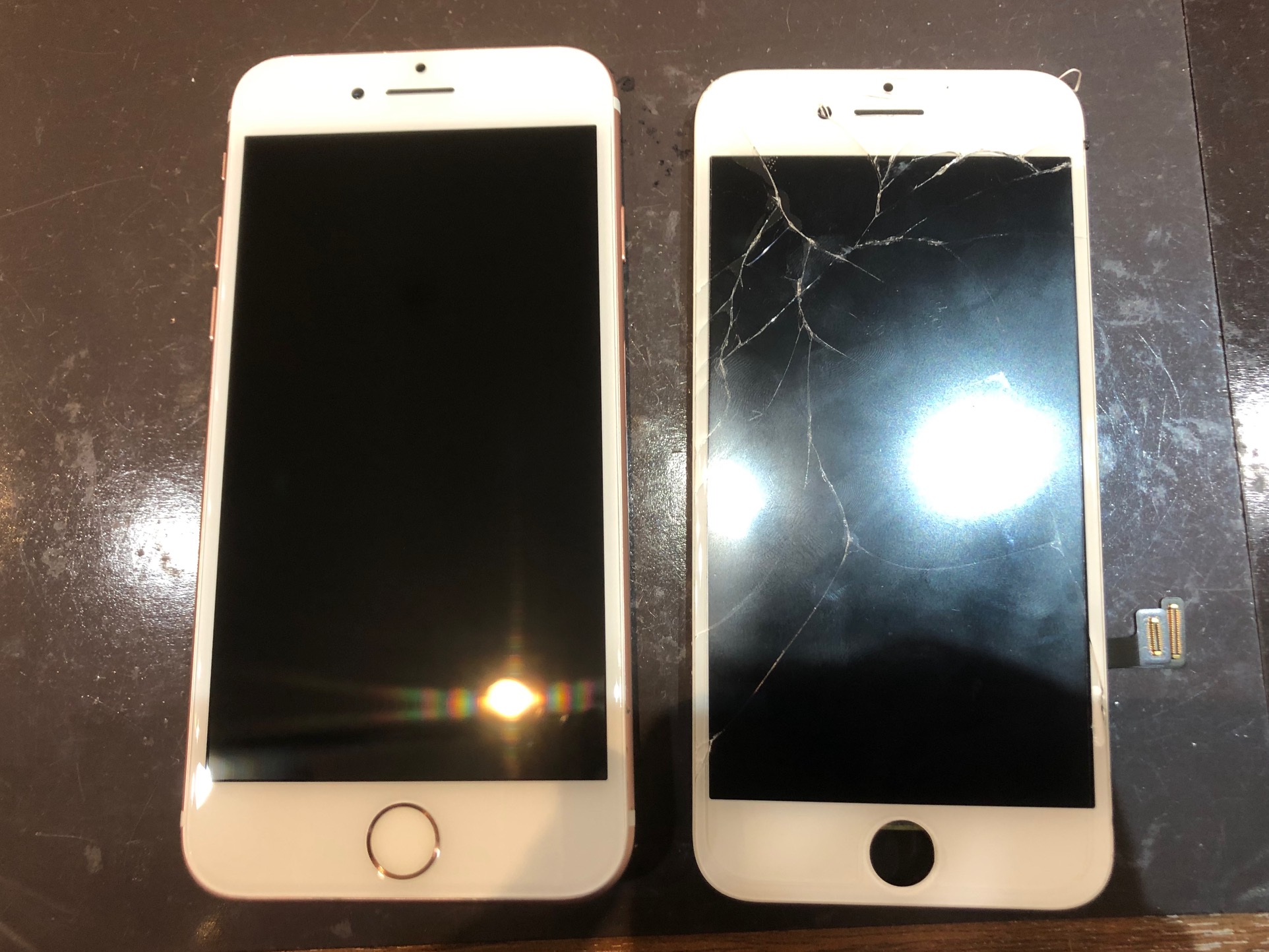 iPhone７のフロント画面修理｜ガラスコーティング｜宝塚市からお越しのお客様｜　　　ℱ