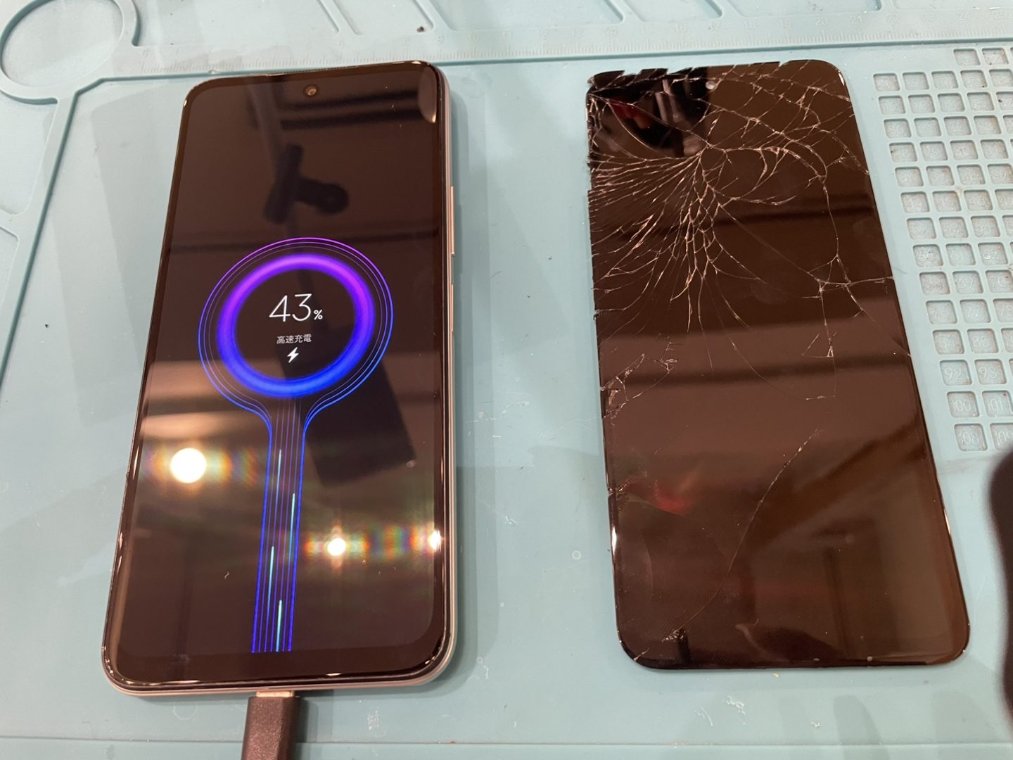 【姶良店】RedmiNote10JE　画面割れ修理　【姶良市よりご来店】