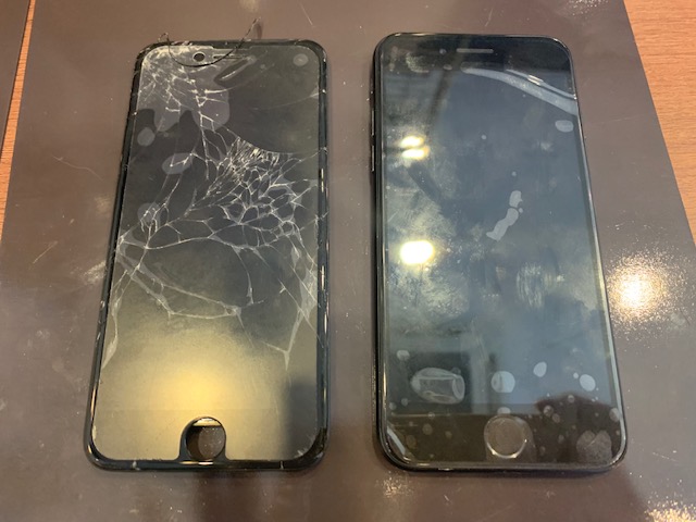 iPhone７　画面交換　バキバキのiphoneもきれいに直せます！！　iphone修理屋専門店のスマートクールイオンモール神戸北店