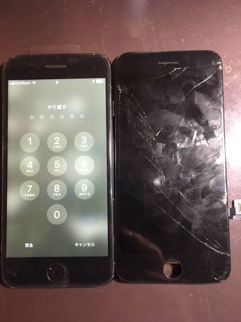 iphone7 フロントパネル交換　（大阪市からのご来店）　当店は御堂筋線心斎橋駅２番出口から徒歩１分!!　即日修理データそのまま最短２０分から！！　アイホンに関する相談ありましたら是非当店へお越しくださいませ(*‘∀‘)　☏06-6282-2184