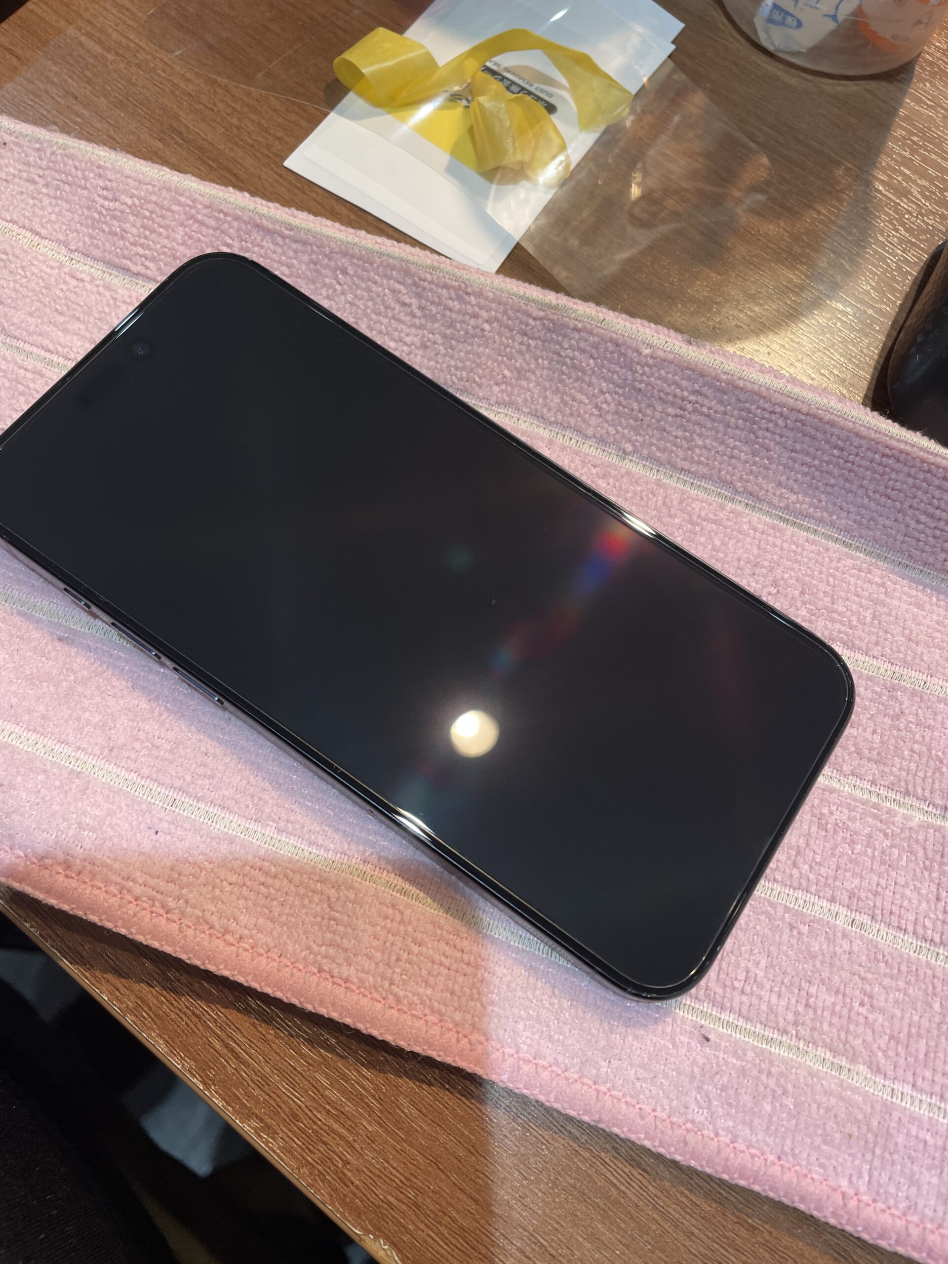 【長堀店】iPhone15ProMAXのガラスコーティング施工【大阪市からご来店】