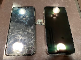 バキバキになってしまった画面でも即日修理！iPhoneX画面交換＜伊丹市よりお越しのお客様＞