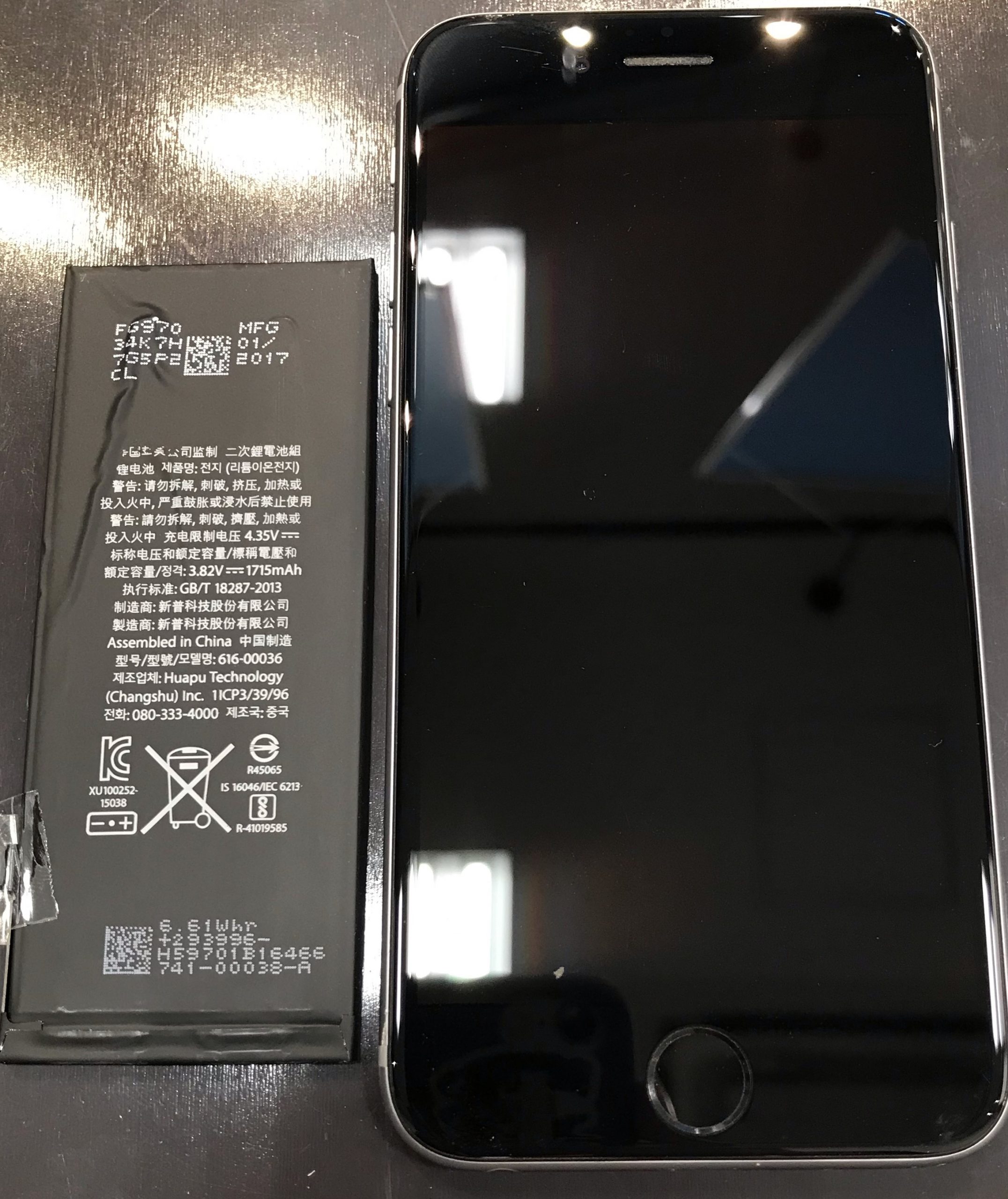 iPhone６sのバッテリー交換を承りました！