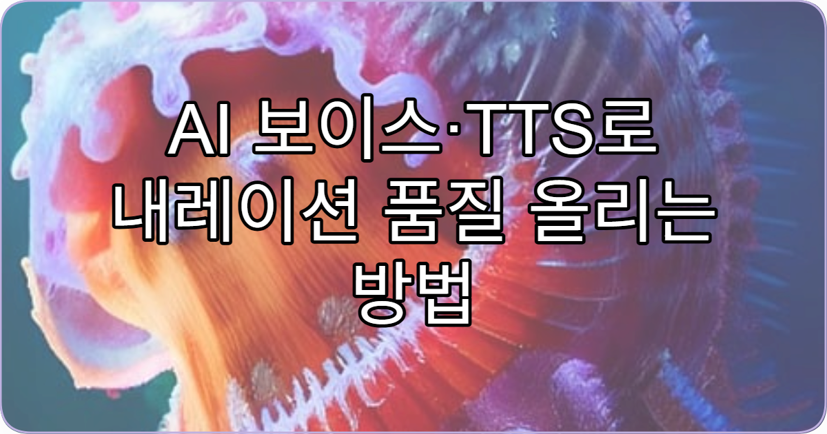 AI 보이스·TTS로 내레이션 품질 올리는 방법