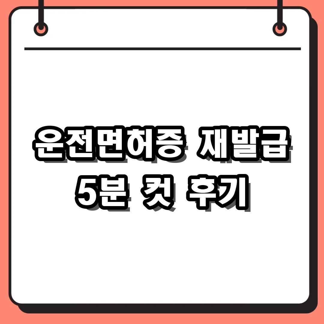 운전면허증 재발급 바로가기 5분 만에 끝내는 온라인 신청 후기와 수수료 정리
