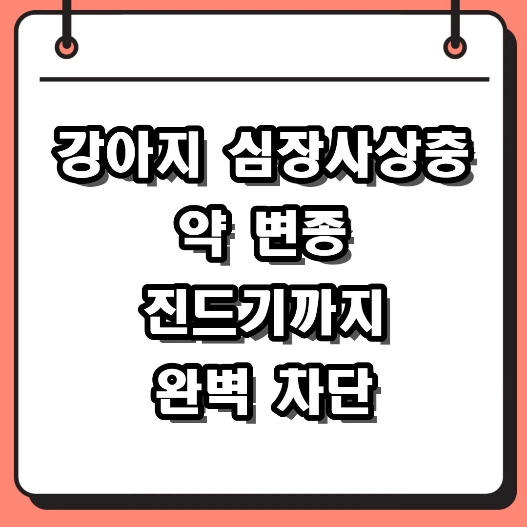 강아지 심장사상충 약 변종 진드기까지 완벽 차단