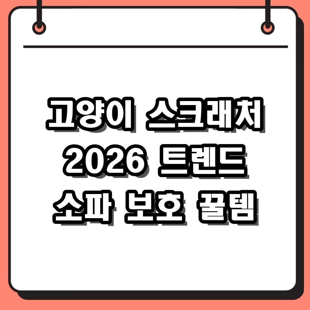 고양이 스크래처 2026 트렌드 소파 보호 꿀템