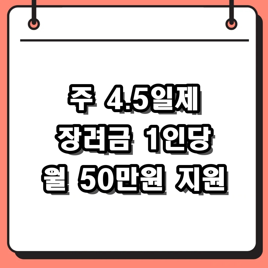 주 4.5일제 장려금 1인당 월 50만원 지원