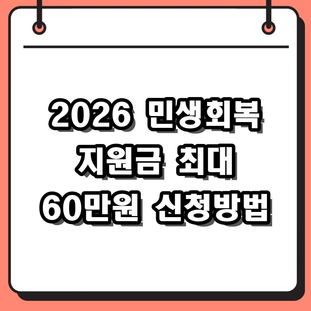 2026 민생회복 지원금 최대 60만원 신청방법