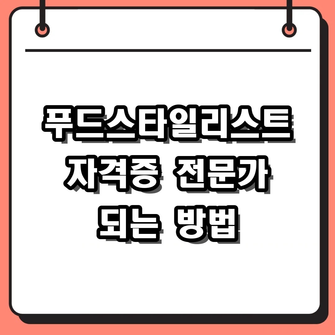 푸드스타일리스트 자격증 전문가 되는 방법