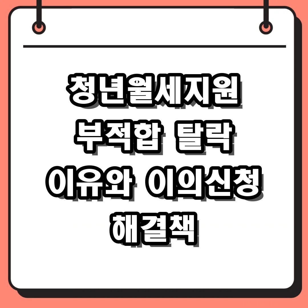 청년월세지원 부적합 탈락 이유와 이의신청 해결책