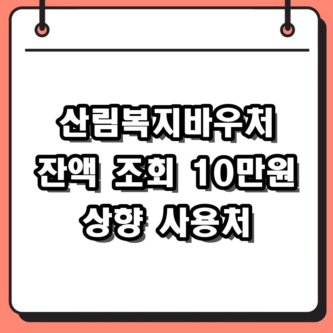 산림복지바우처 잔액 조회 10만원 상향 사용처