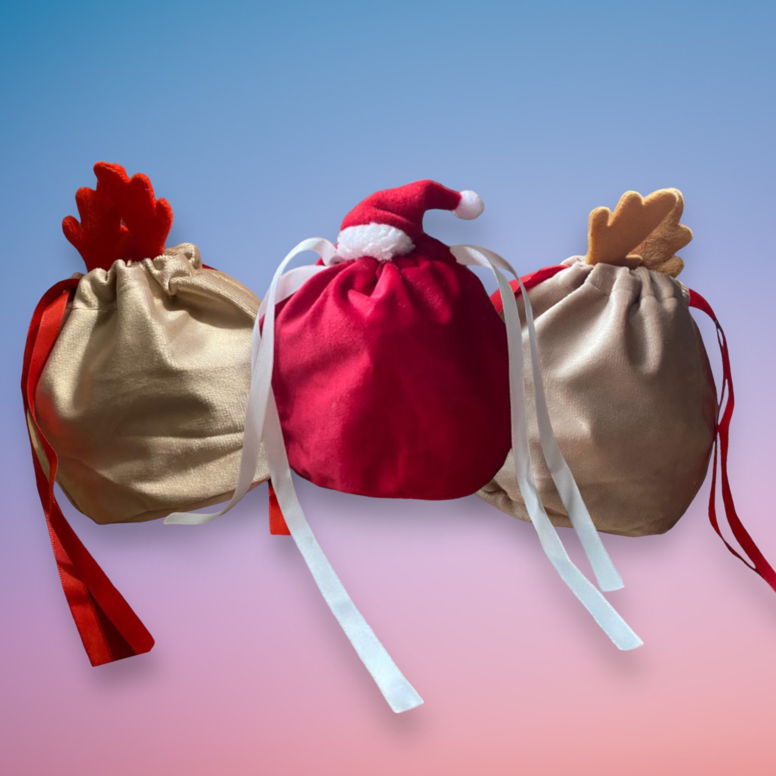 Velvet Christmas gift Bag | 3 Designs
