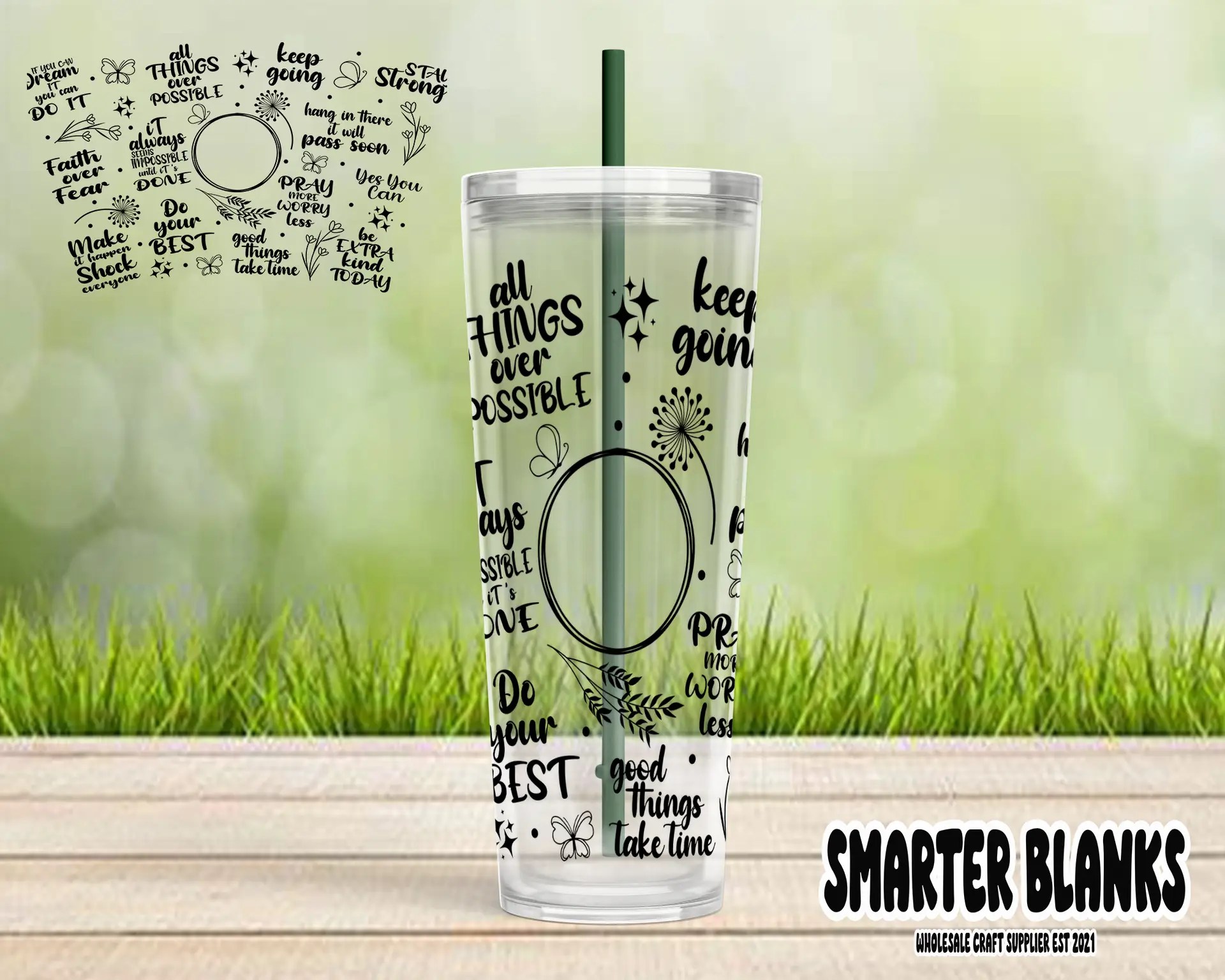 24oz  - Motivational Quote - UVDTF