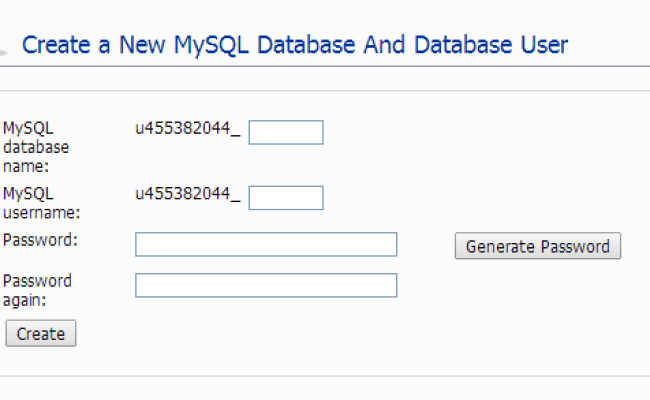 Create A MySQL Database | Smart Free Hosting