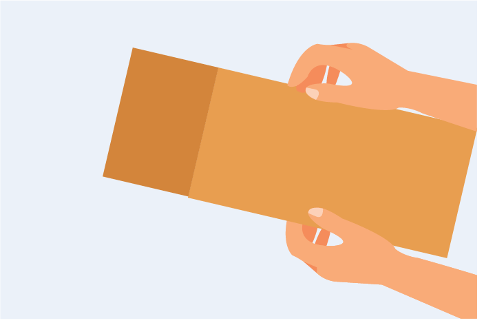 Illustration of a box being tested for movement to ensure secure packaging.