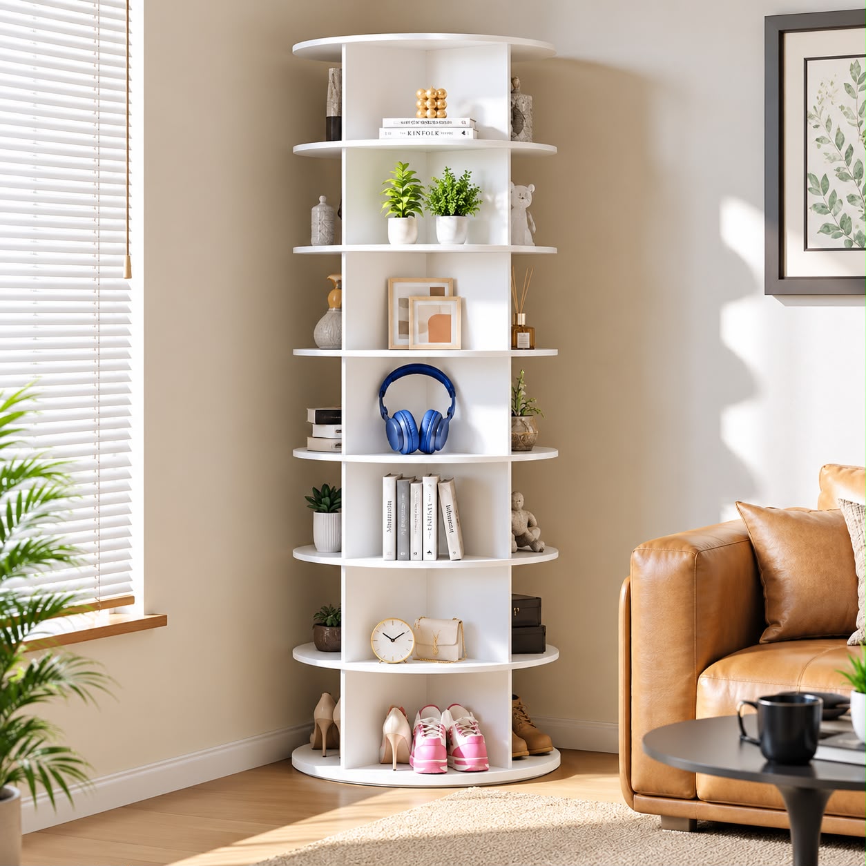 SpaceAid 7 Tier Rotating Shoe Rack Tower