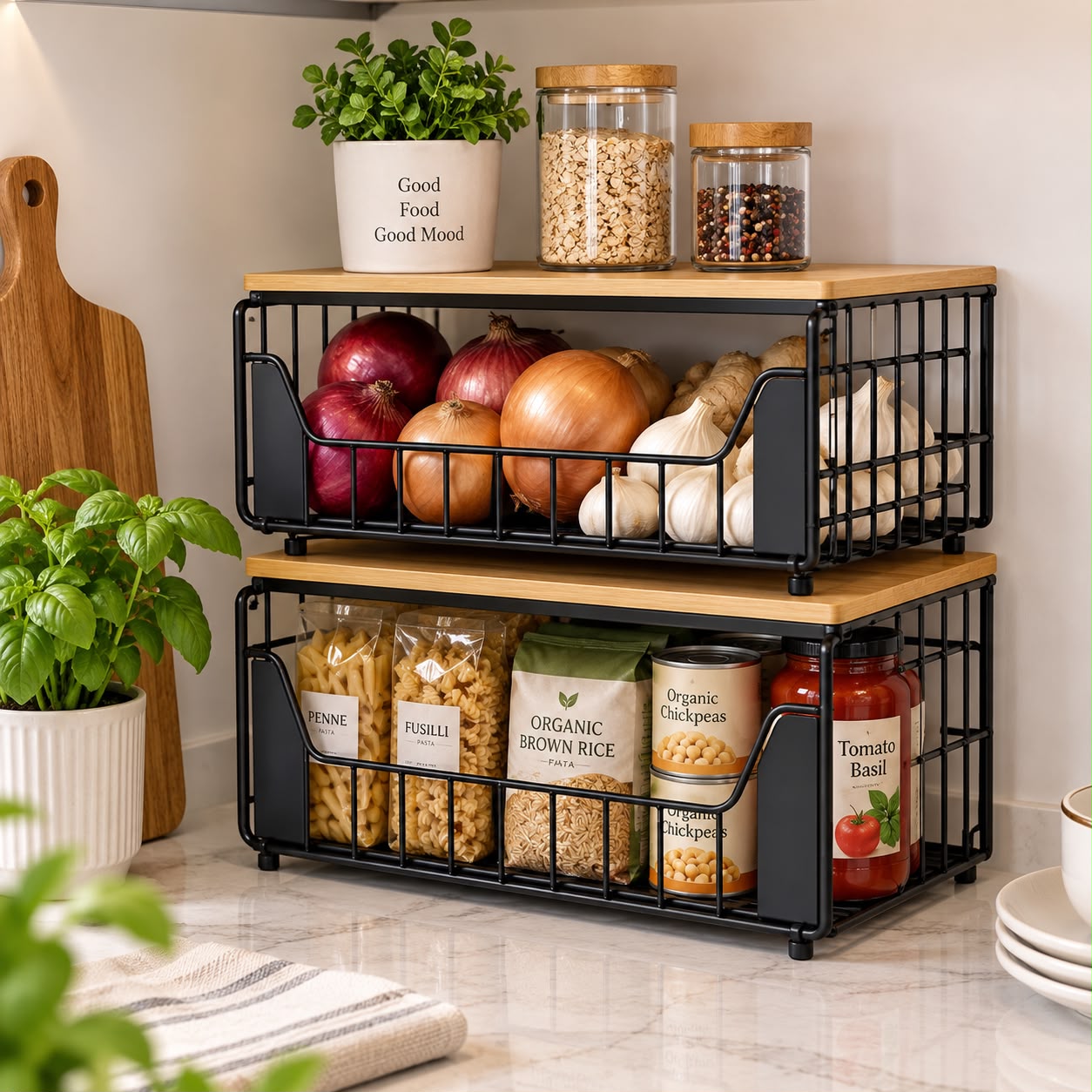 TIDIABODE 2 Pack Stackable Storage Organizers