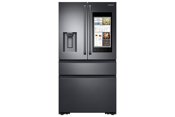 futuristic smart kitchen appliances synced via phone