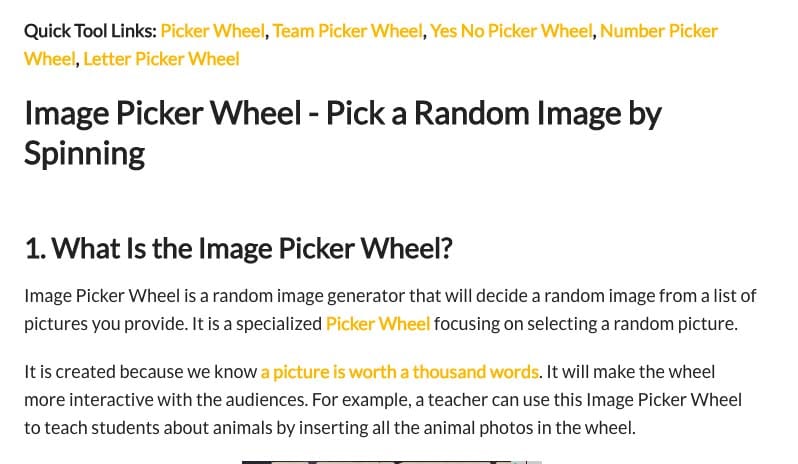 Picker wheel