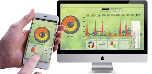 Mockup of the Smart Main Panel mobile and web app, which enables smart home automation and energy monitoring