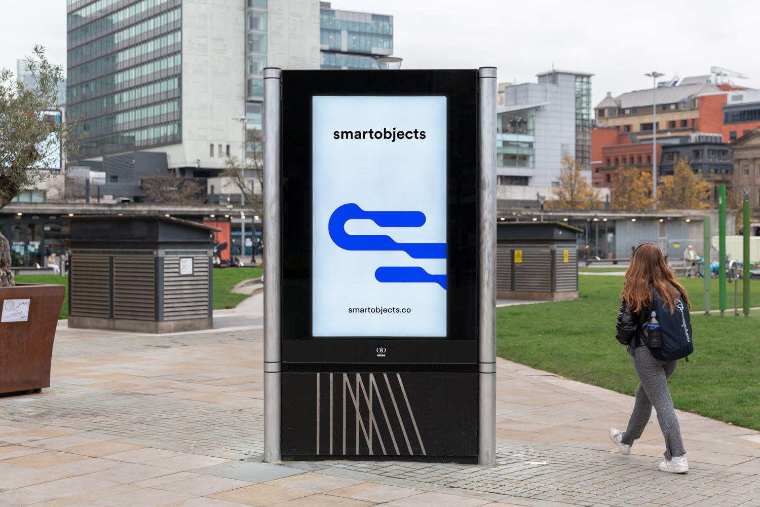 Free bus stop advertising signage on sidewalk mockup psd. Free Digital Signage Mockup 07 Design Psd Template Smart Objects
