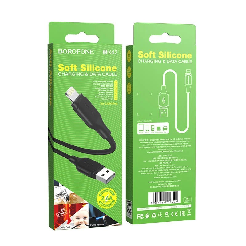 Cablu de date și încărcare 1m Borofone BX42 USB-Lightning (negru)