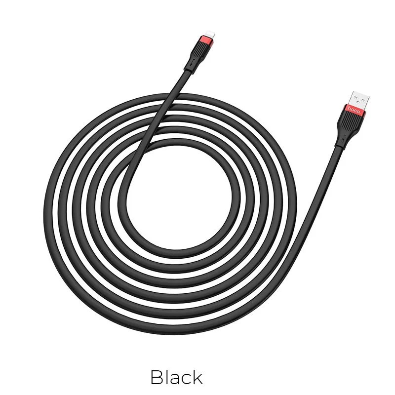 Cablu de date și încărcare din silicon Hoco U72 USB-Lightning (negru)