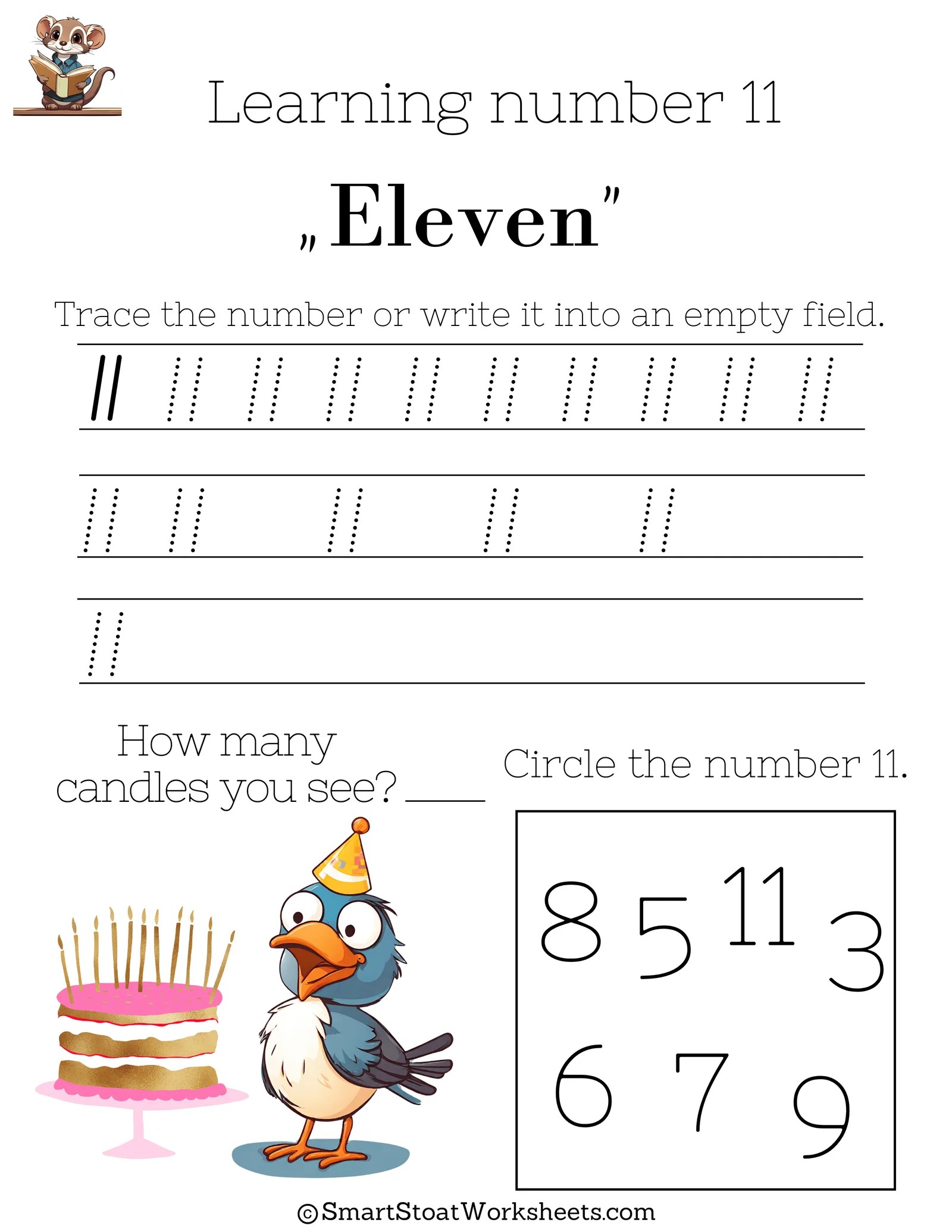 Practise number 11 worksheet