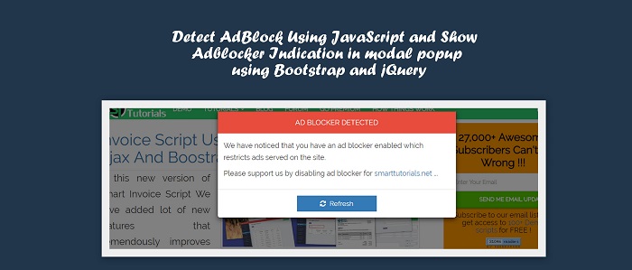 Learn how to sign up for snapchat. Detect Adblock Using Javascript And Show Adblocker Indication In Modal Popup Using Bootstrap And Jquery Smarttutorials Net