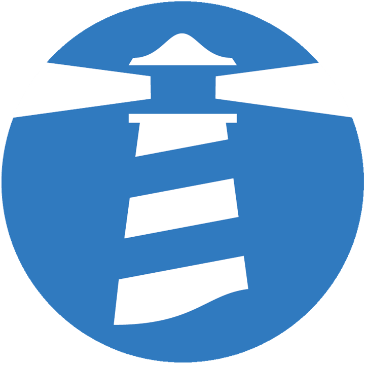 Blå symbol av en fyr