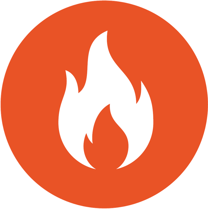 Röd symbol av en låga