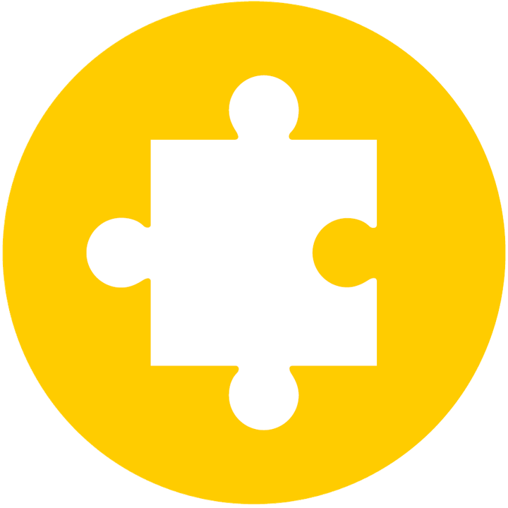 Gul symbol av en pusselbit